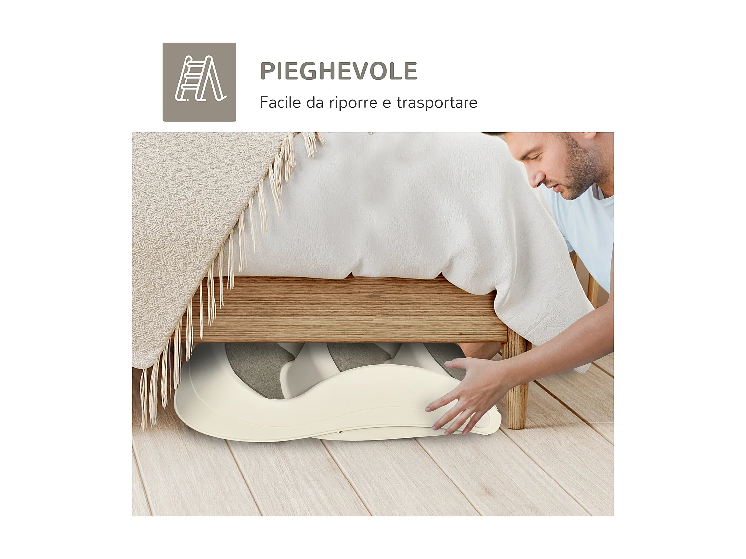 Scaletta per cani pieghevole con 3 gradini antiscivolo in pp beige