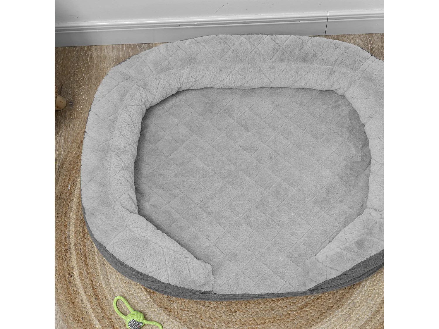 Cuccia per cani taglia grande e media fino 25kg con imbottitura grigio