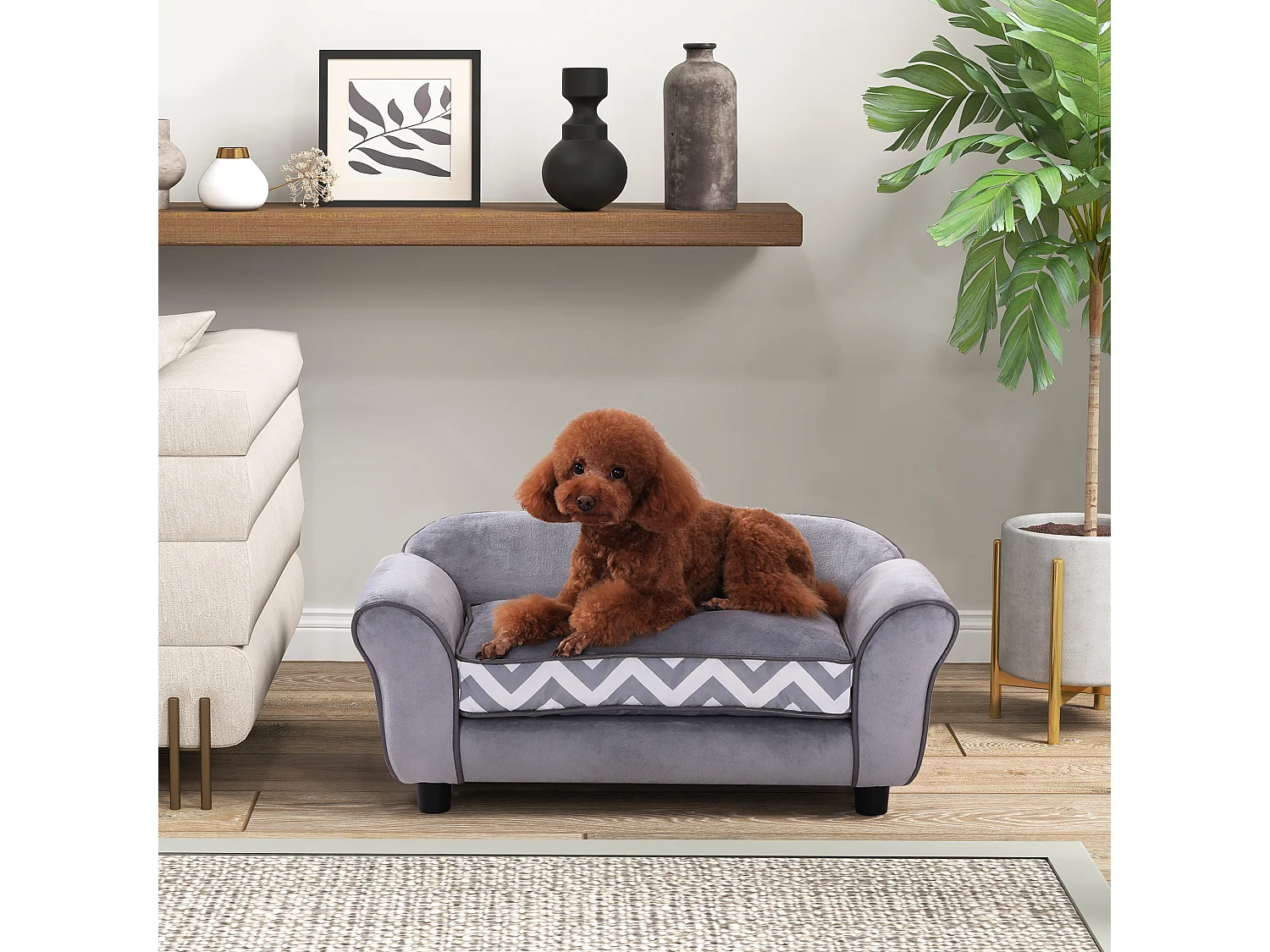 Cuccia per cani da interni divano per cani 15kg grigio