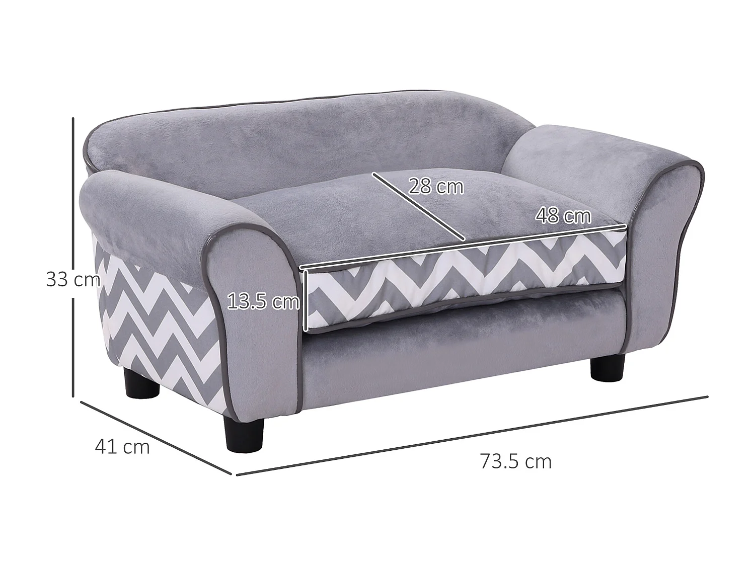 Cuccia per cani da interni divano per cani 15kg grigio