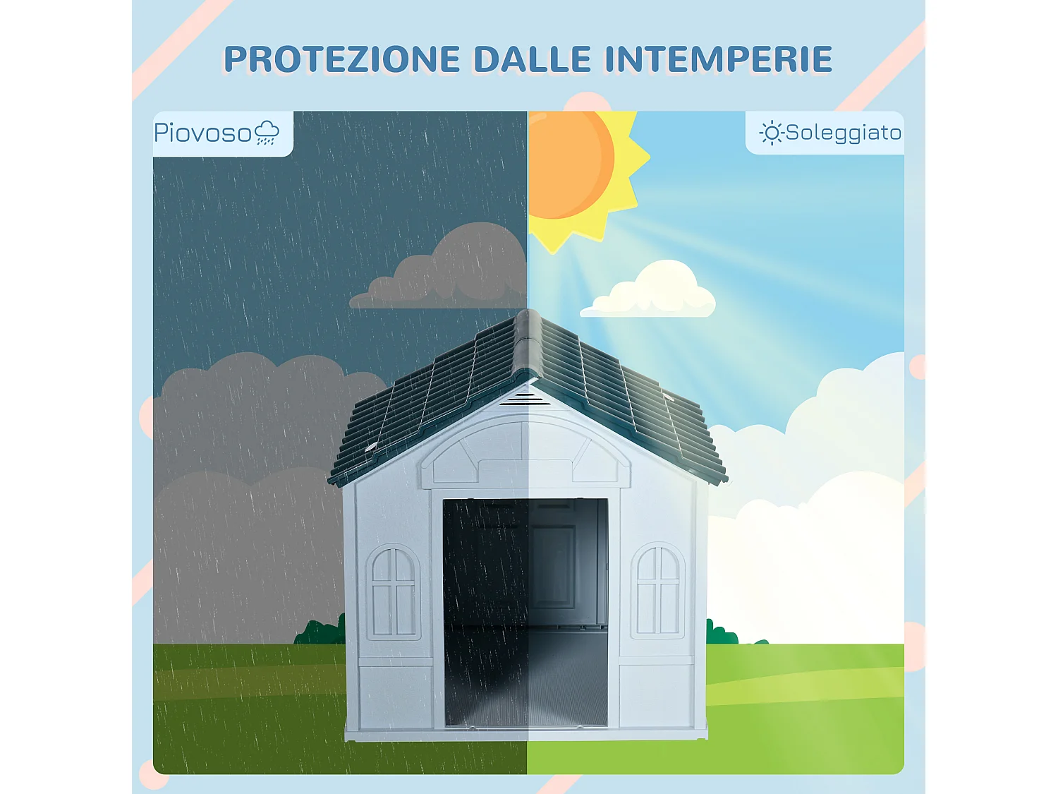 Cuccia per cani taglia media e piccola in pp impermeabile blu