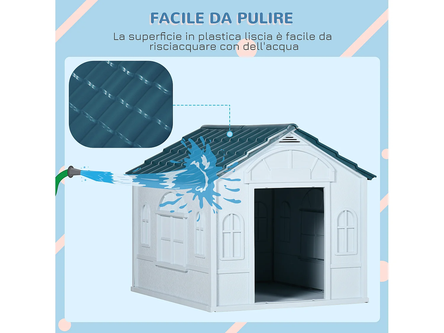 Cuccia per cani taglia media e piccola in pp impermeabile blu