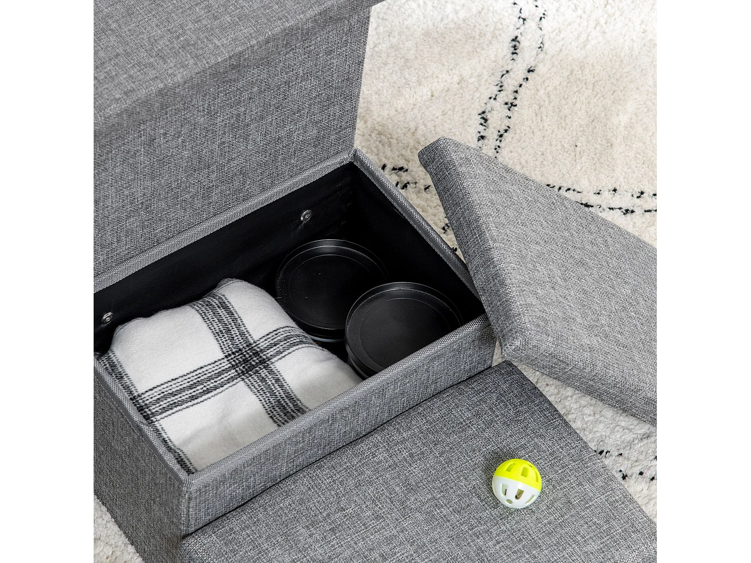 Scaletta per cani e gatti a 3 gradini con casetta e spazio portaoggetti