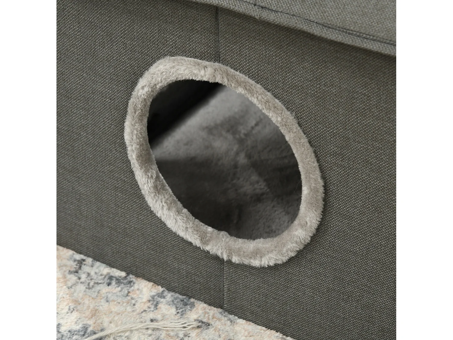 Casetta per gatti con cuscini lavabili 39x43.5x40.5 cm grigio