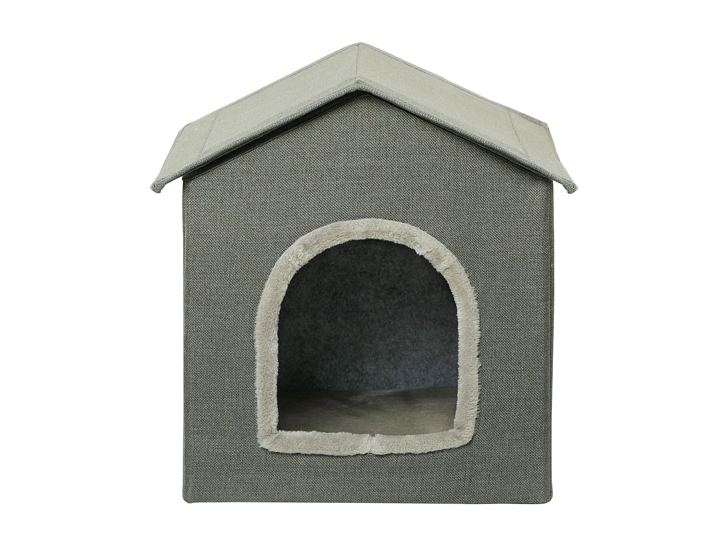 Casetta per gatti con cuscini lavabili 39x43.5x40.5 cm grigio