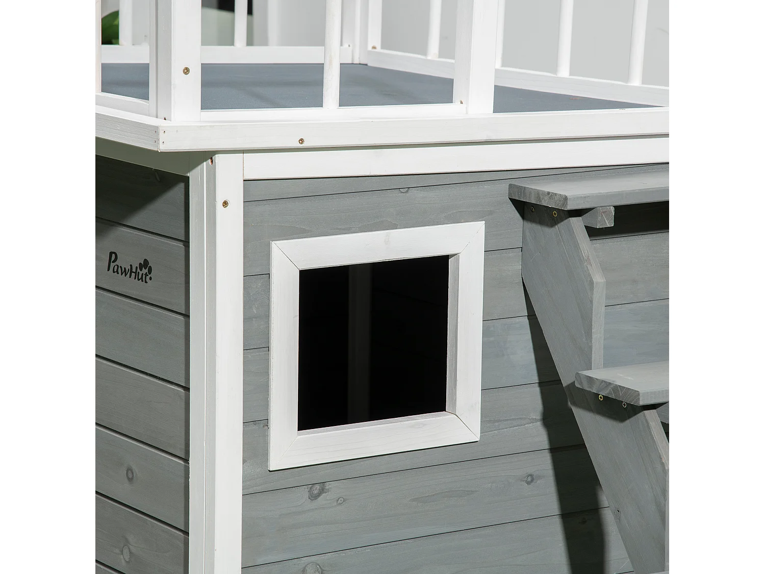 Casetta per cani di piccola e media taglia 121x77x78cm grigio chiaro