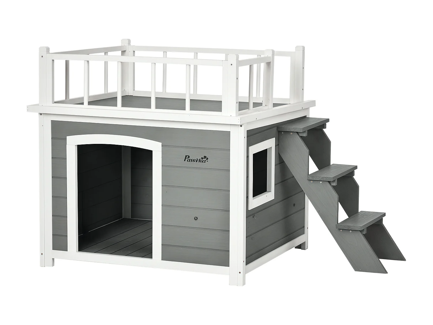 Casetta per cani di piccola e media taglia 121x77x78cm grigio chiaro