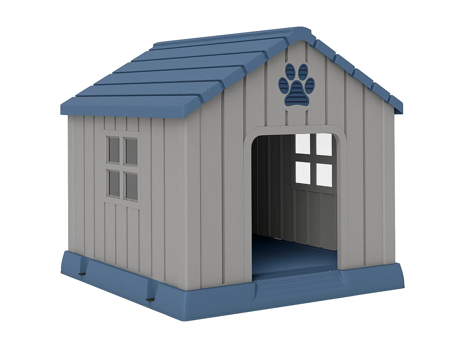 Casetta per cani taglia media da esterno impermeabile con base rialzata
