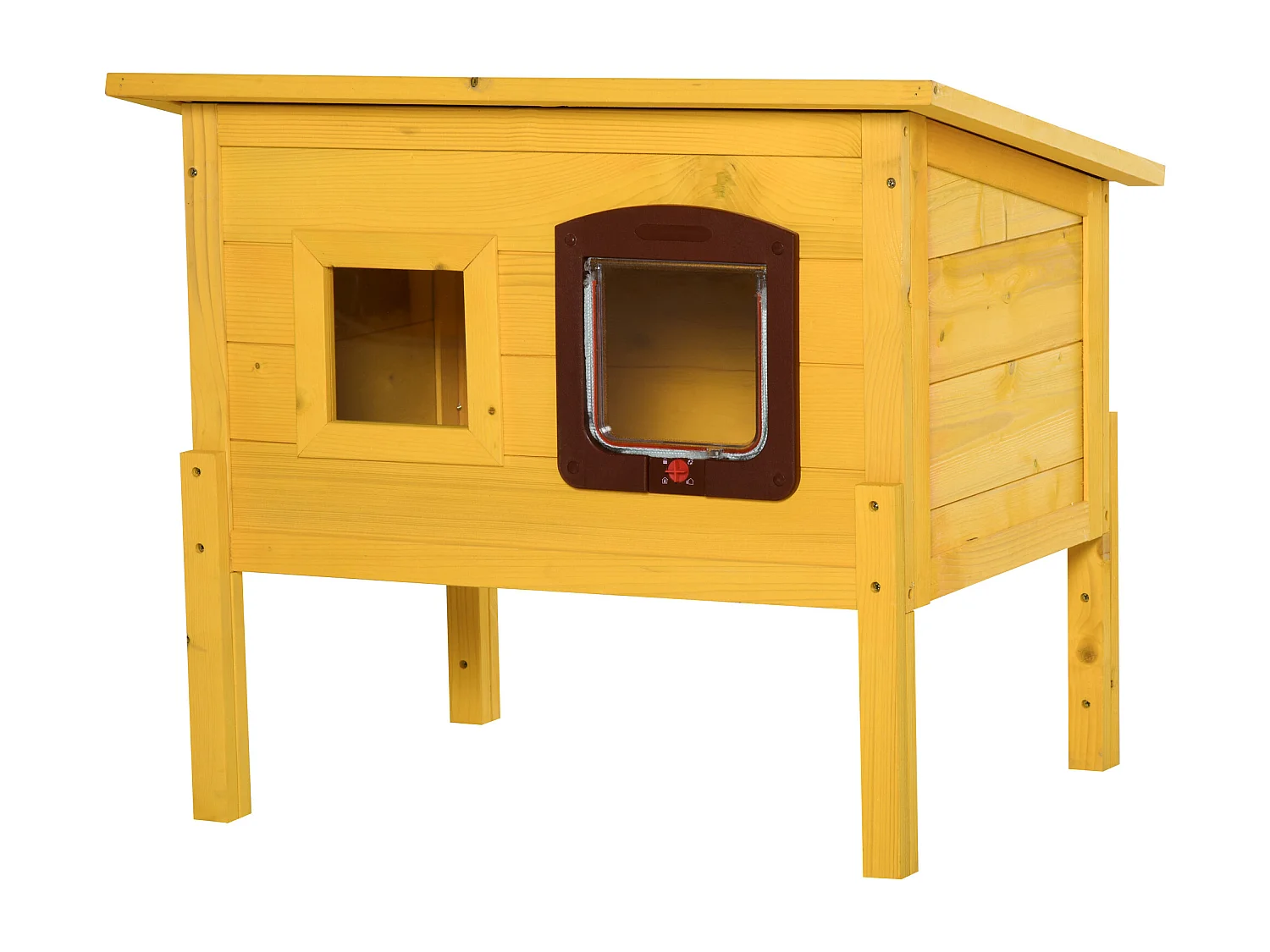 Cuccia casetta per gatti e cani da esterno in legno di abete