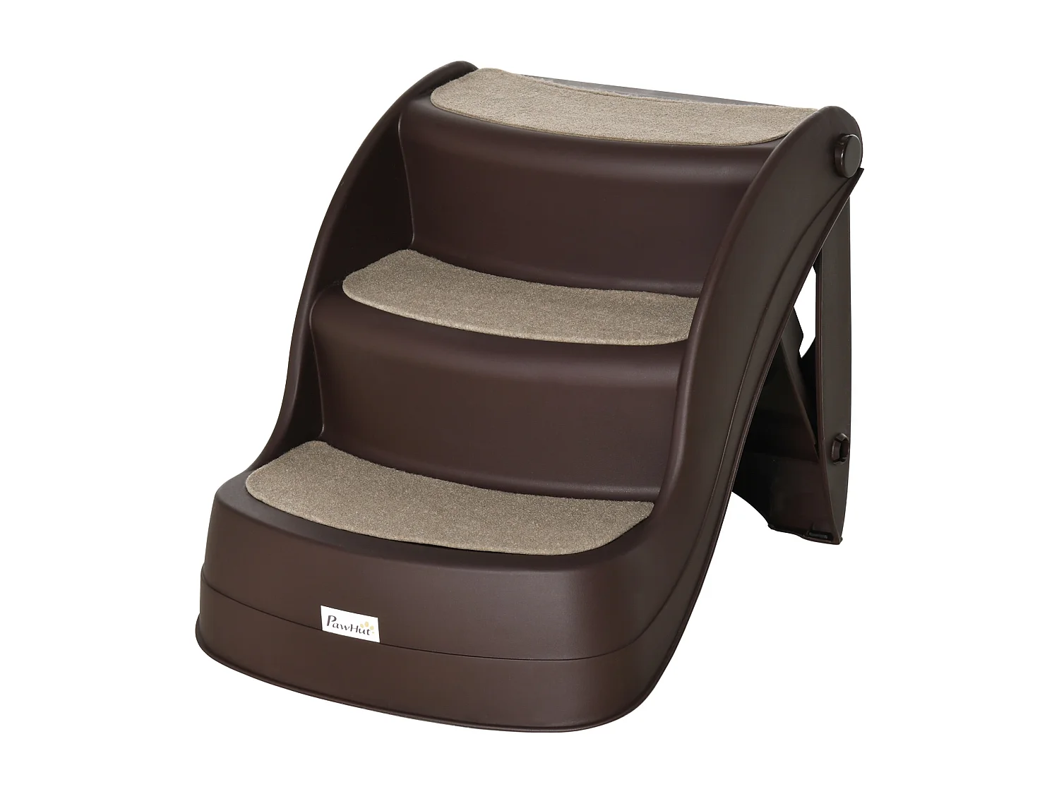 Scaletta per cani pieghevole con 3 gradini antiscivolo in pp marrone