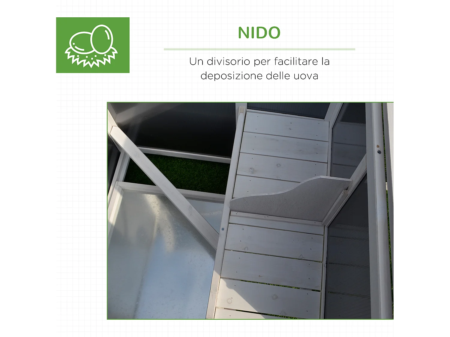 Pollaio per galline tetto impermeabile corsa da esterno legno