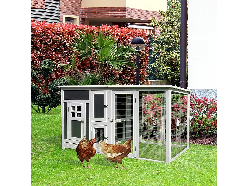 Pollaio per galline tetto impermeabile corsa da esterno legno