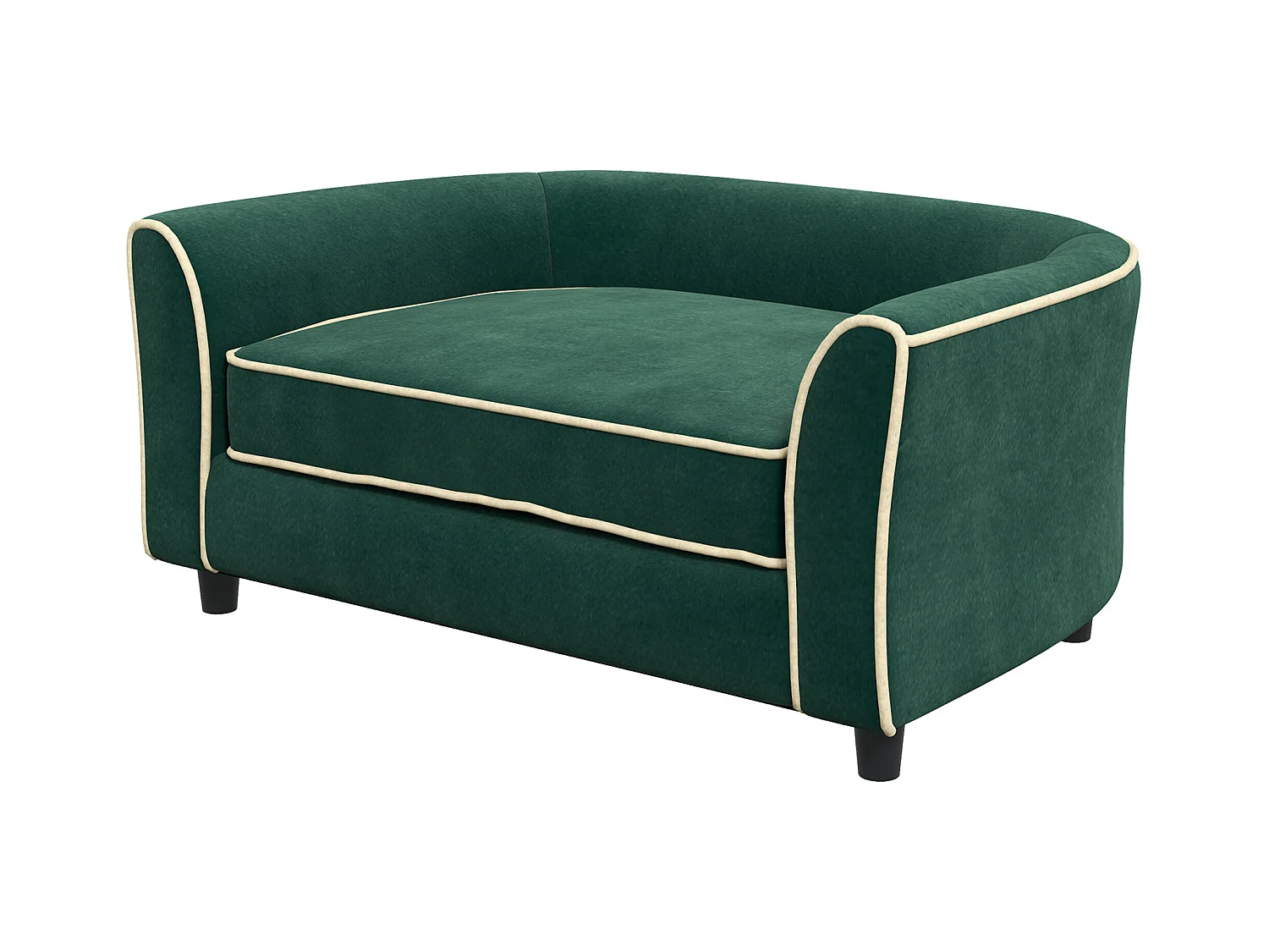 Divano per cani con cuscino incluso 79x56x35 cm verde scuro