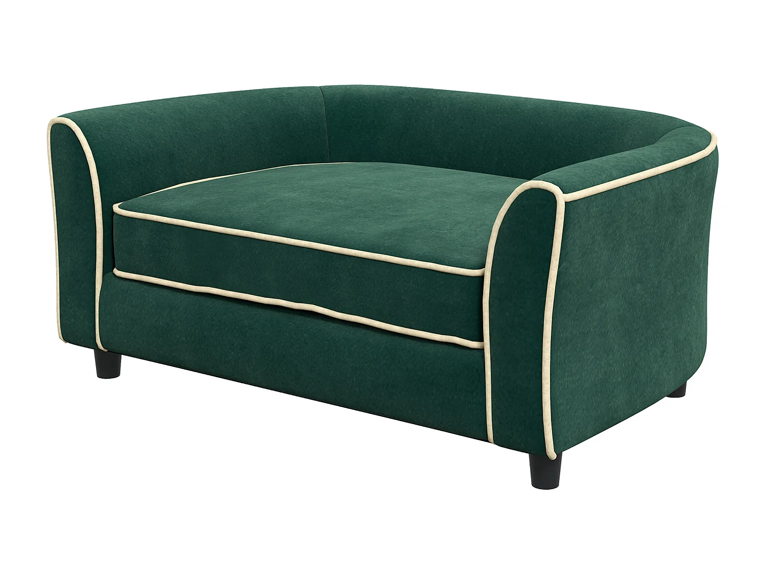 Divano per cani con cuscino incluso 79x56x35 cm verde scuro