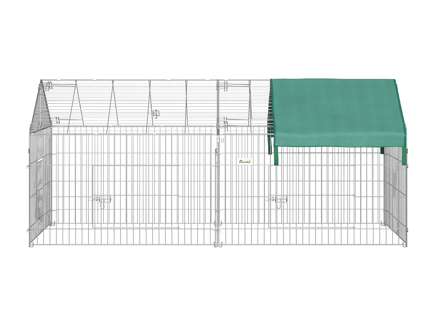 Recinto per animali con telo di copertura porte in acciaio 220x103x103cm