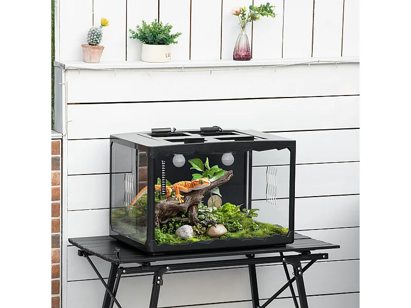Terrario per tartarughe e rettili termometro 18-34℃ 60x40x40.5cm