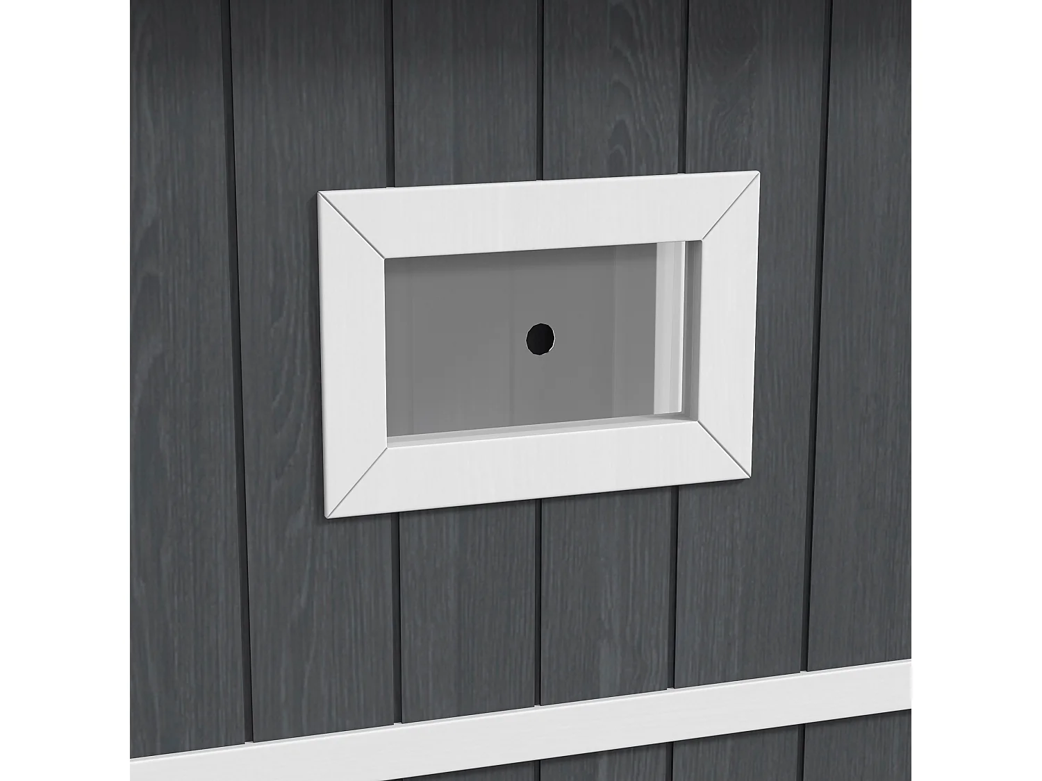 Cuccia per gatti da esterno in legno a 2 livelli con 4 porte grigio