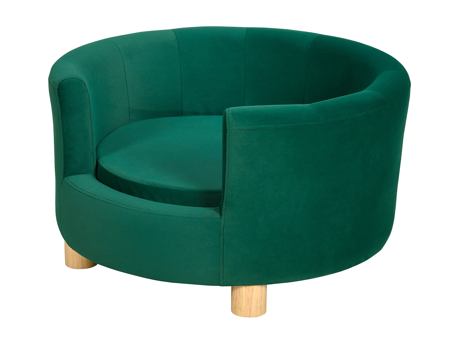 Divano per cani e gatti con schienale e cuscino rimovibile verde