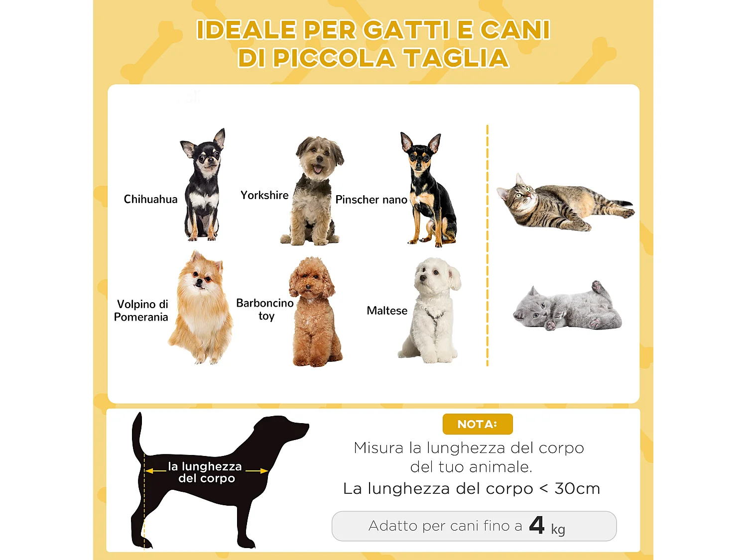 Lettino per cani e gatti di piccola taglia in truciolato con cuscino