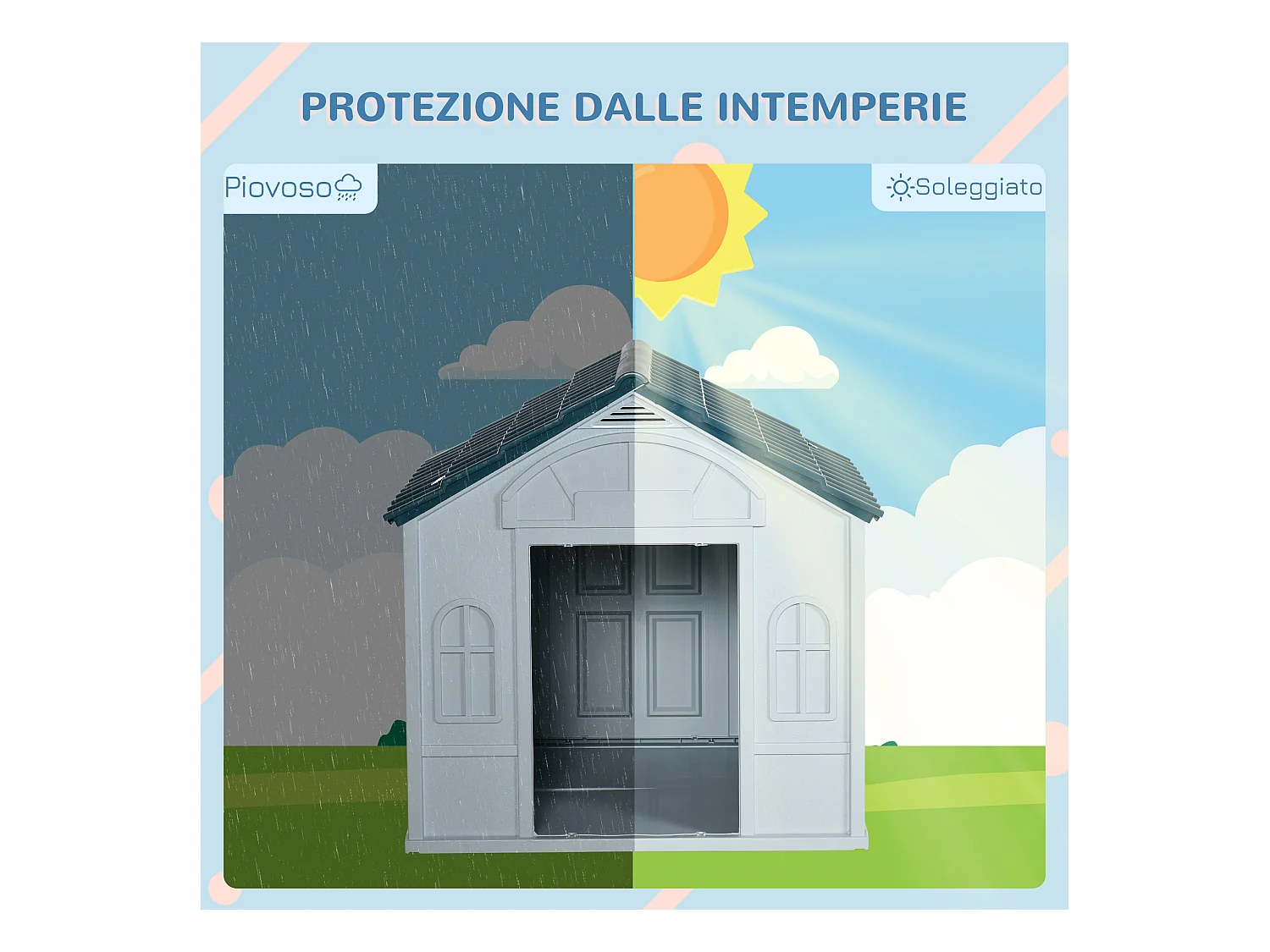 Cuccia per cani taglia media e grande in pp impermeabile blu