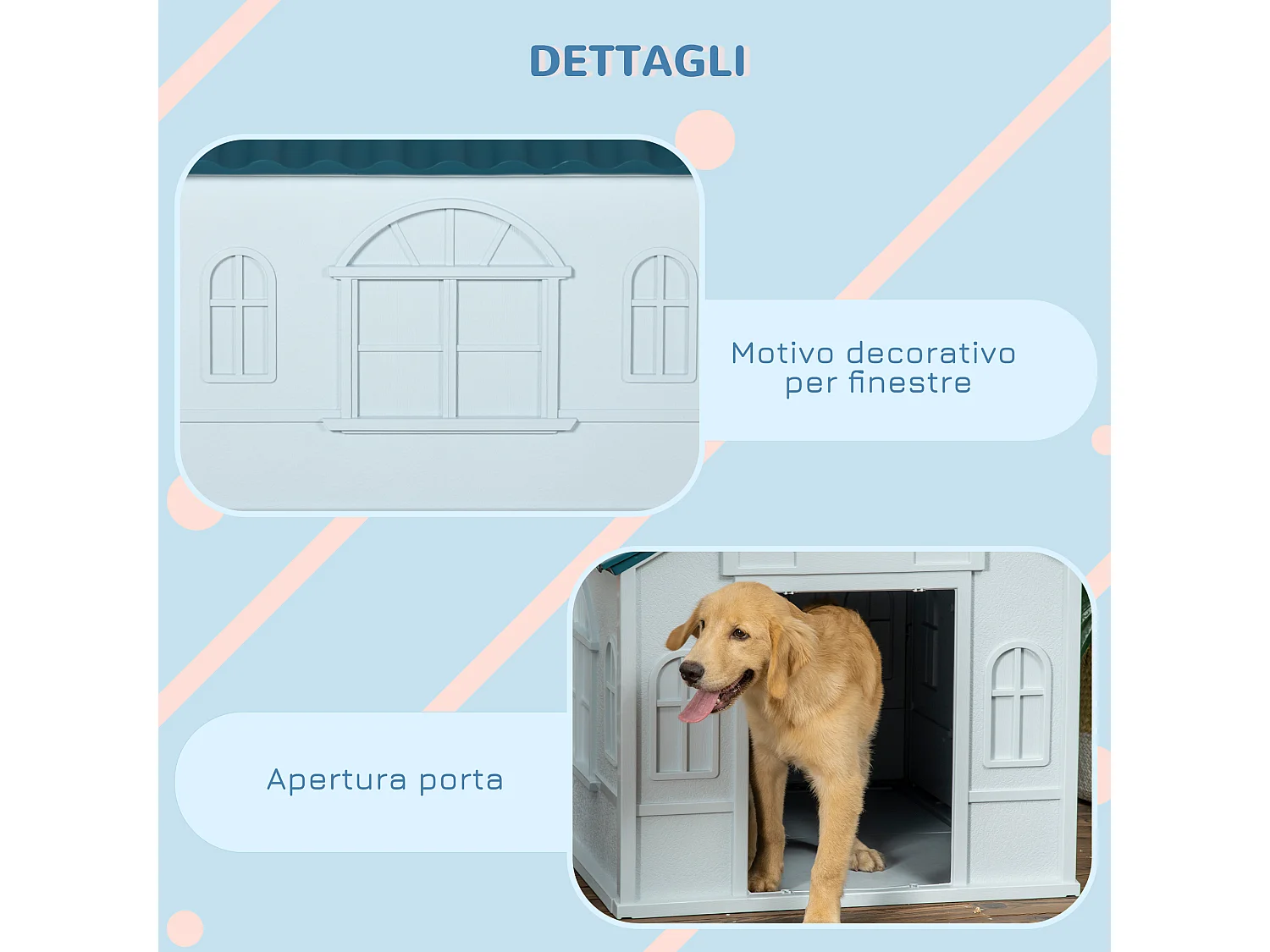 Cuccia per cani taglia media e grande in pp impermeabile blu
