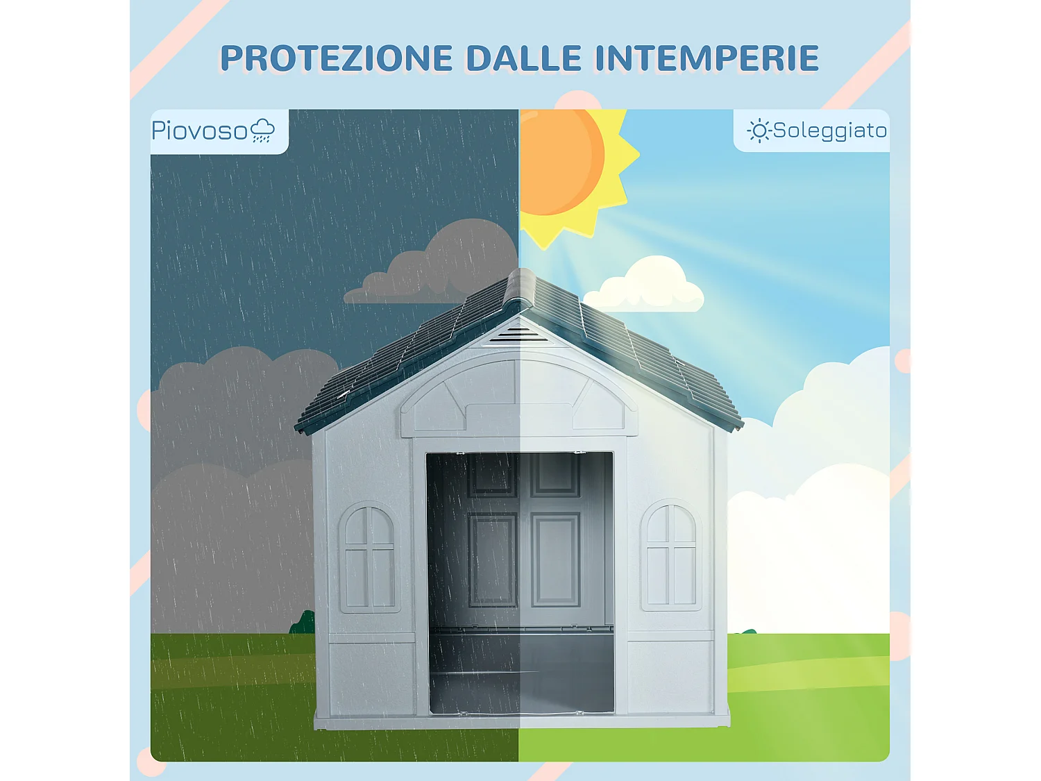 Cuccia per cani taglia media e grande in pp impermeabile blu