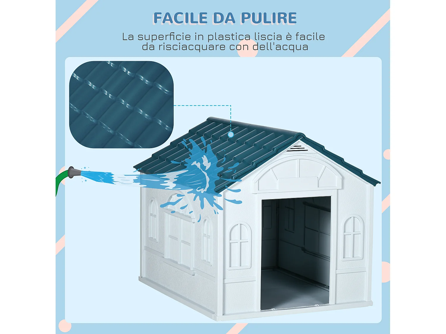 Cuccia per cani taglia media e grande in pp impermeabile blu