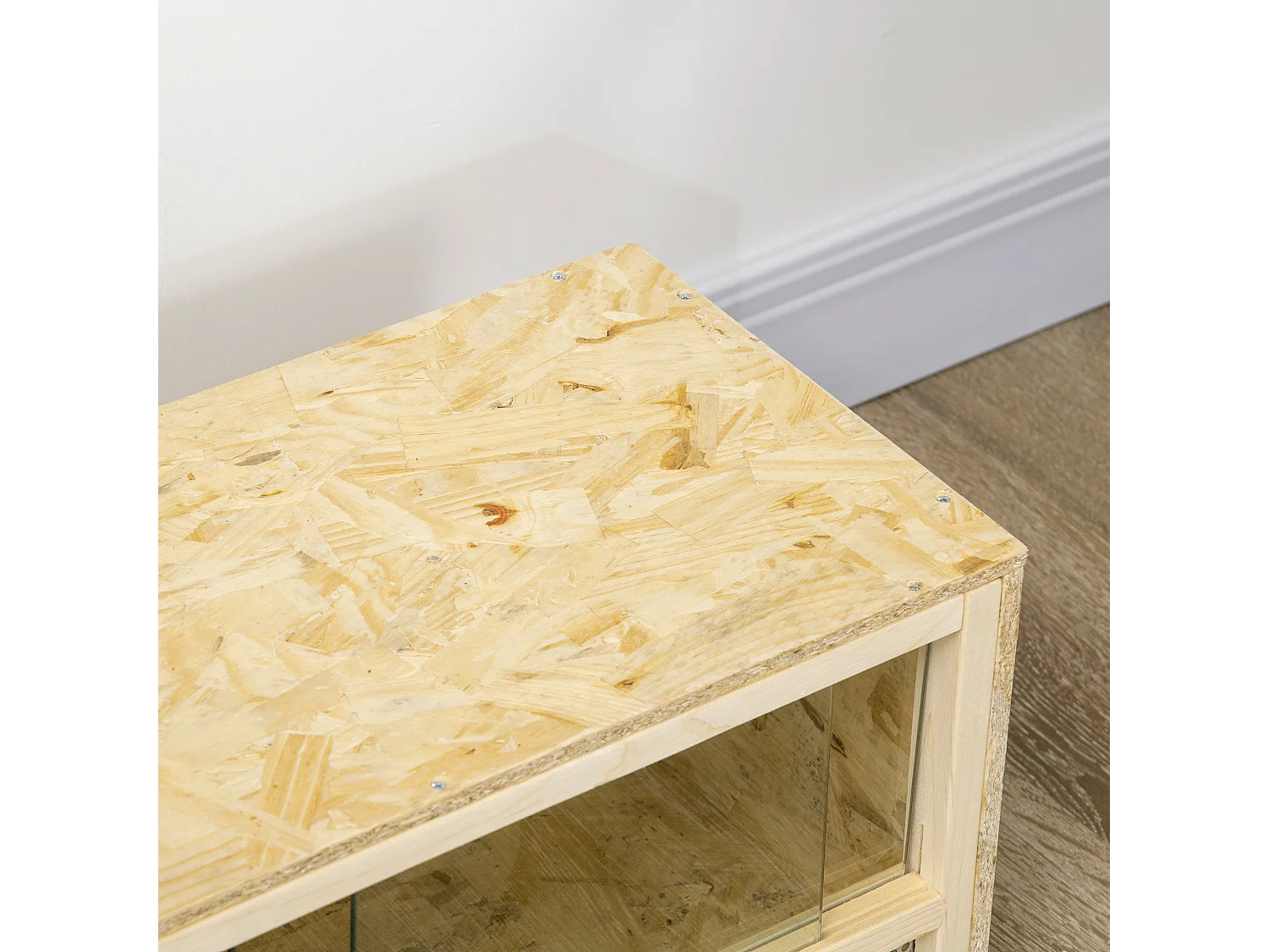 Terrario per rettili in legno porte in vetro e rete 60x29.5x29.5cm