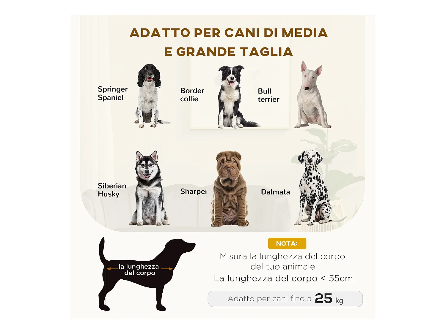 Divano per cani taglia medio-grande max.25kg sfoderabile lavabile grigio