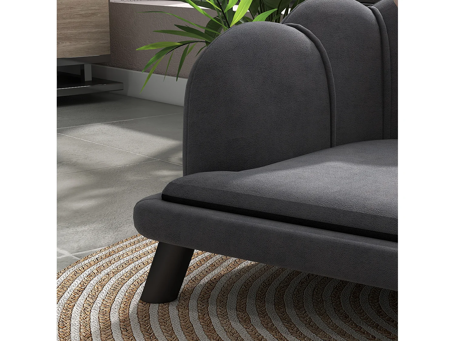 Divano per cani taglia medio-grande max.25kg sfoderabile lavabile grigio