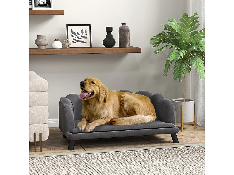 Divano per cani taglia medio-grande max.25kg sfoderabile lavabile grigio