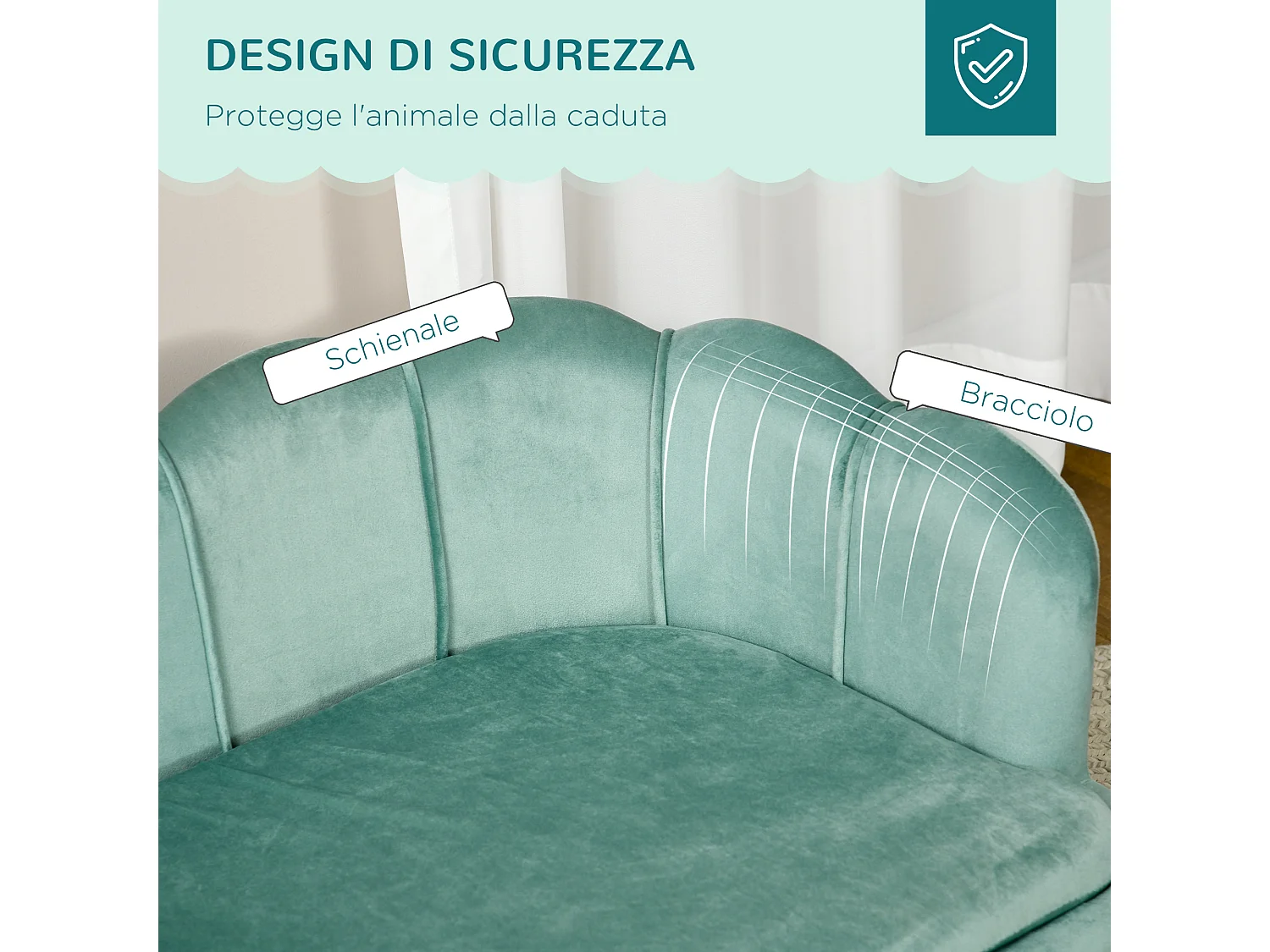 Divano per cani taglia medio-grande max.25kg sfoderabile lavabile verde