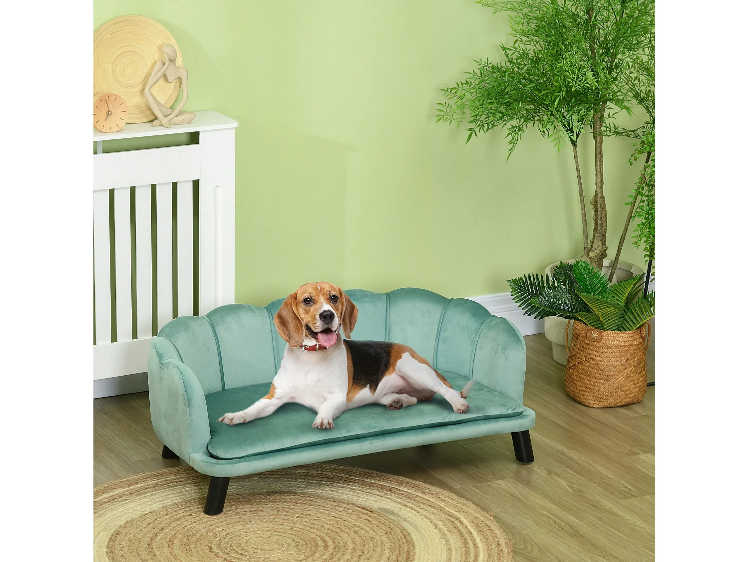 Divano per cani taglia medio-grande max.25kg sfoderabile lavabile verde