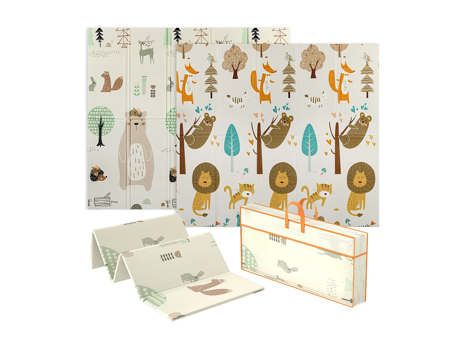 Tappeto per bambini 0-6 anni da 3.45㎡ a tema bosco in xpe multicolore