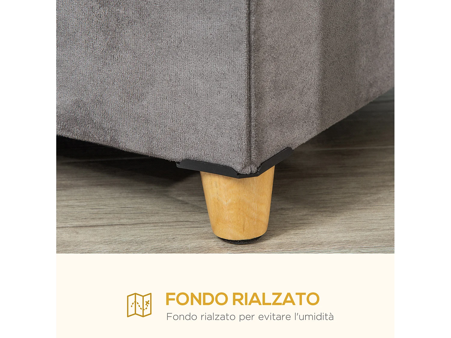 Cuccia per gatti pouf poggiapiedi con cuscino rimovibile lavabile grigio