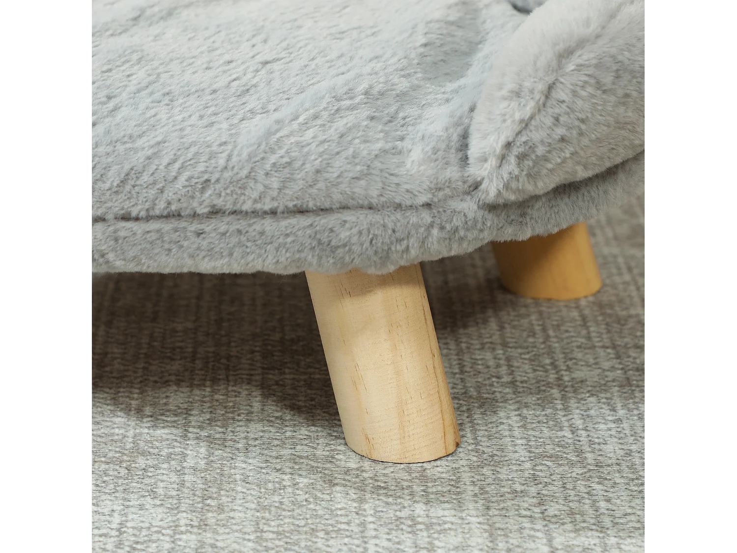 Divanetto per cani e gatti sfoderabile in peluche 47x40x20cm grigio