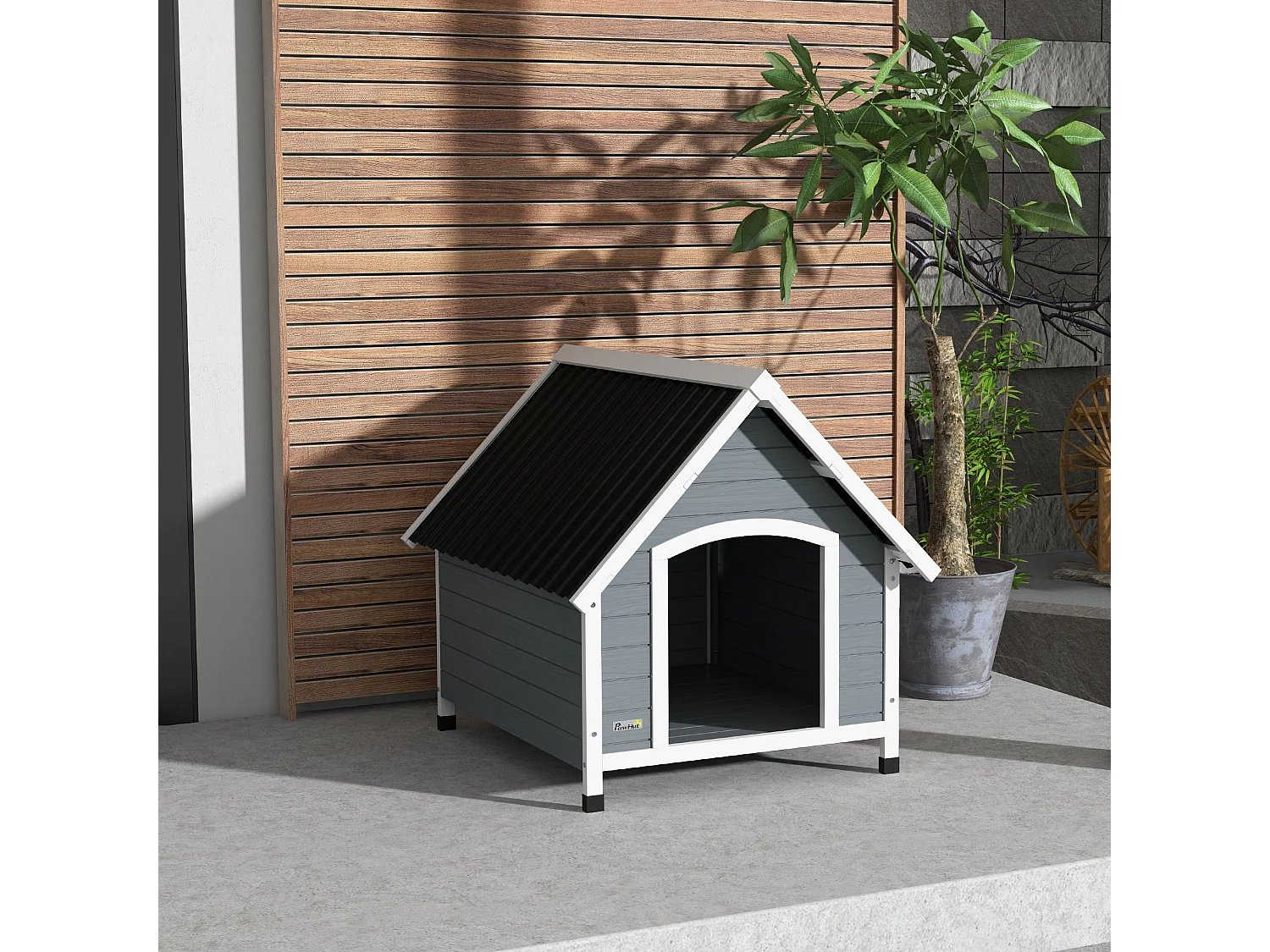 Cuccia per cani grandi in legno con pavimento rimovibile 84x99x87cm