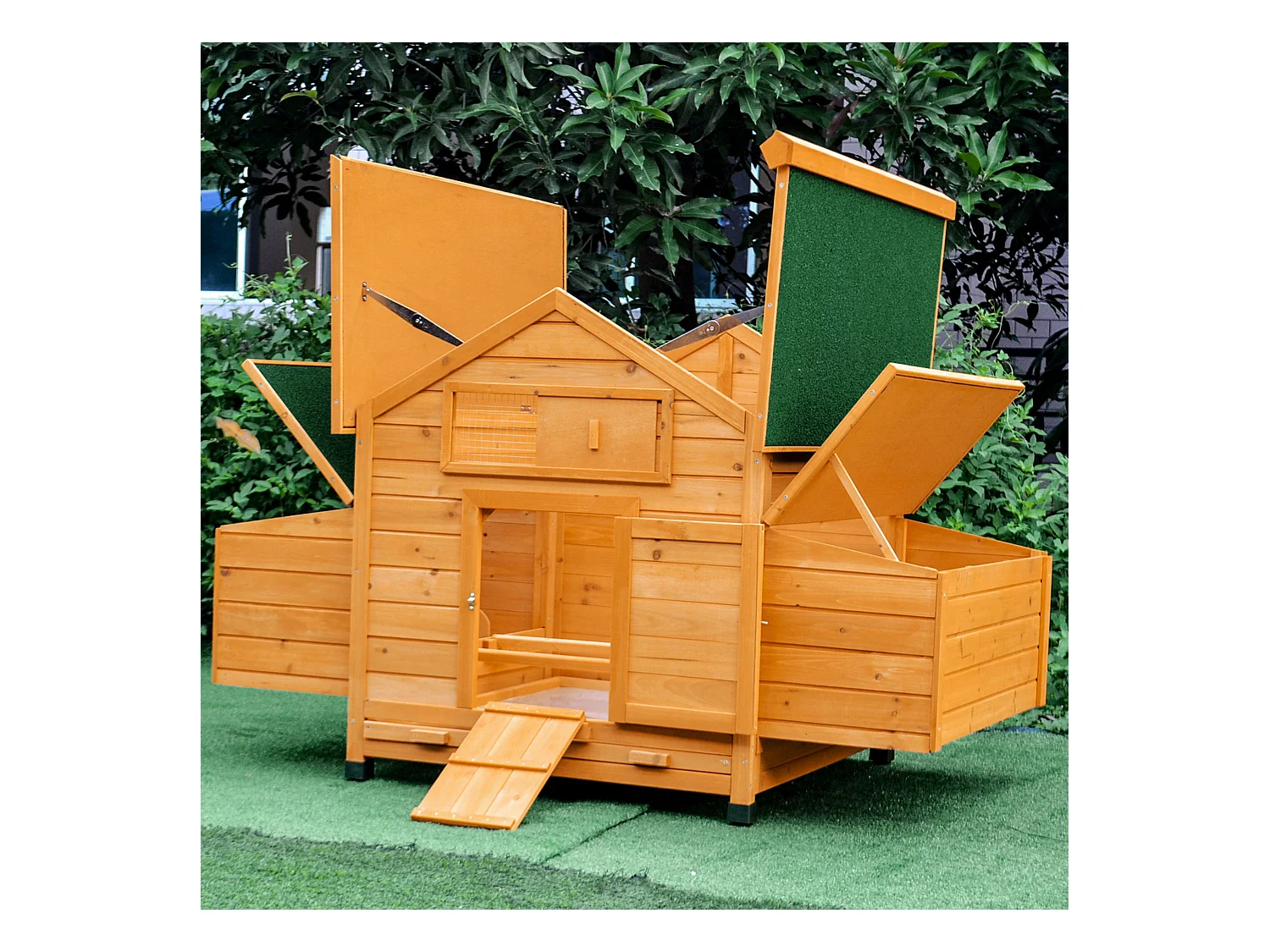 Casetta per galline pollaio da giardino in legno di abete