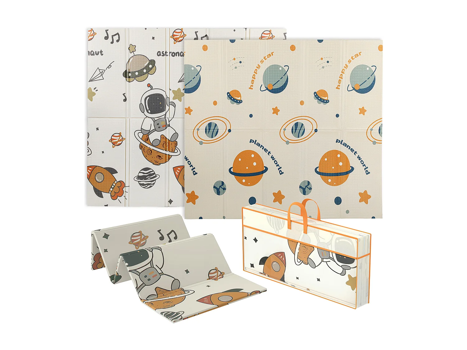 Tappeto per bambini 0-6 anni da 3.45㎡ a tema spazio in xpe multicolore