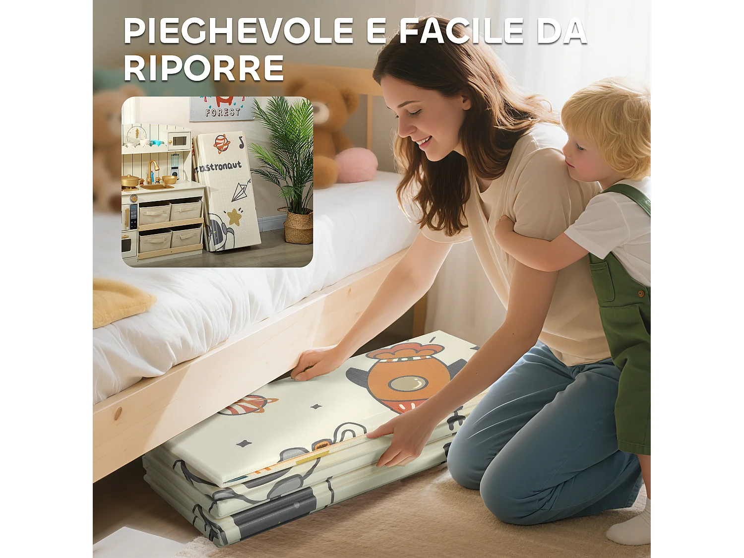 Tappeto per bambini 0-6 anni da 3.45㎡ a tema spazio in xpe multicolore