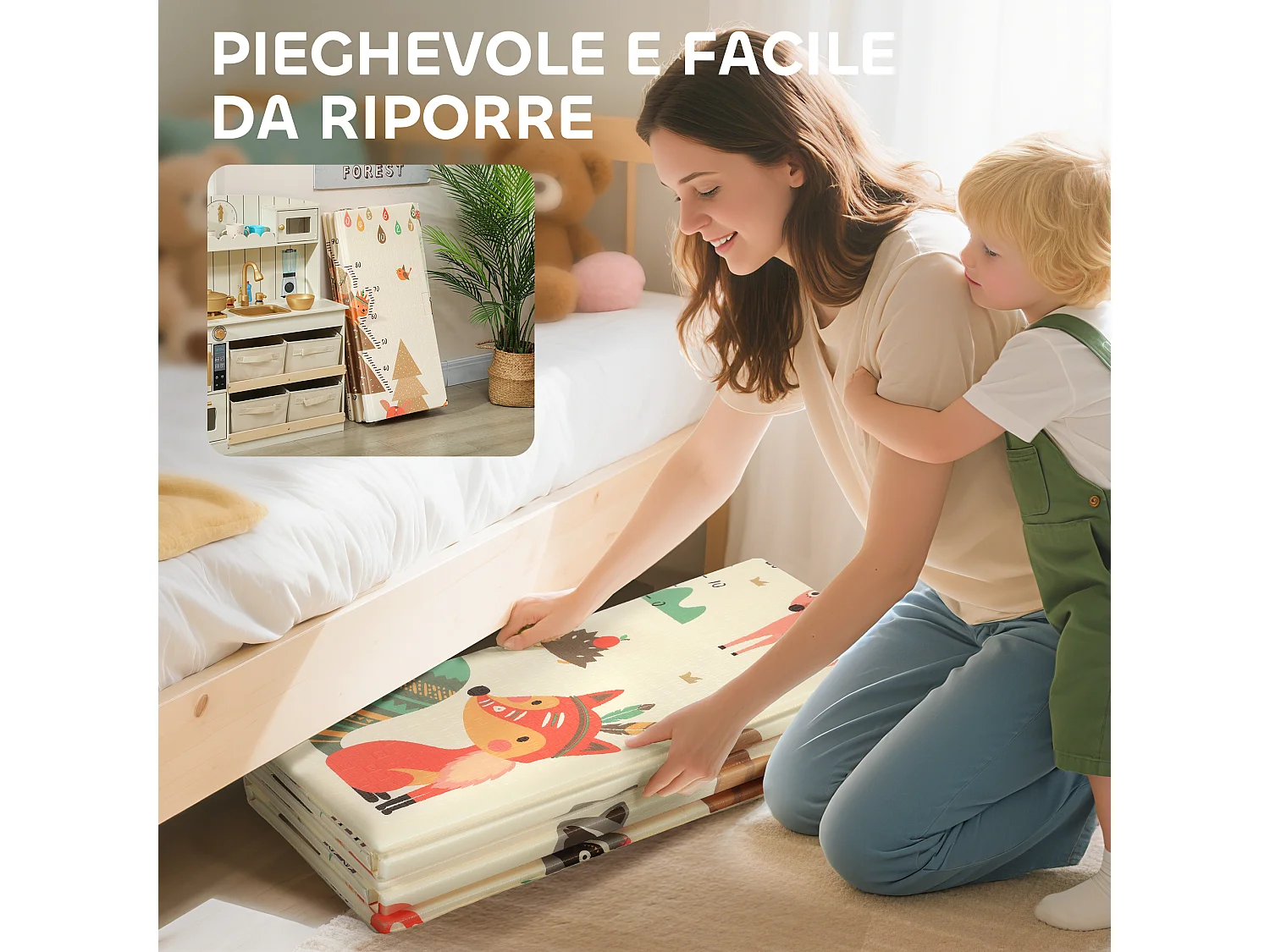 Tappeto per bambini 0-6 anni 3.45㎡ a tema foresta in xpe multicolore