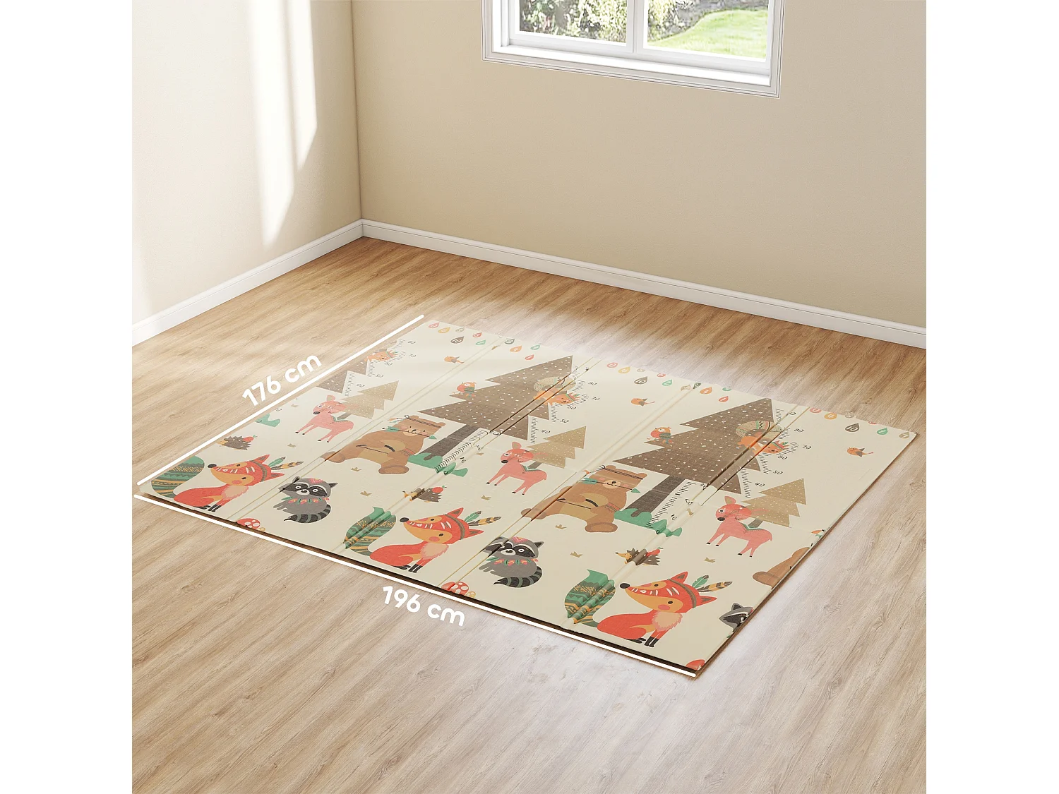 Tappeto per bambini 0-6 anni 3.45㎡ a tema foresta in xpe multicolore