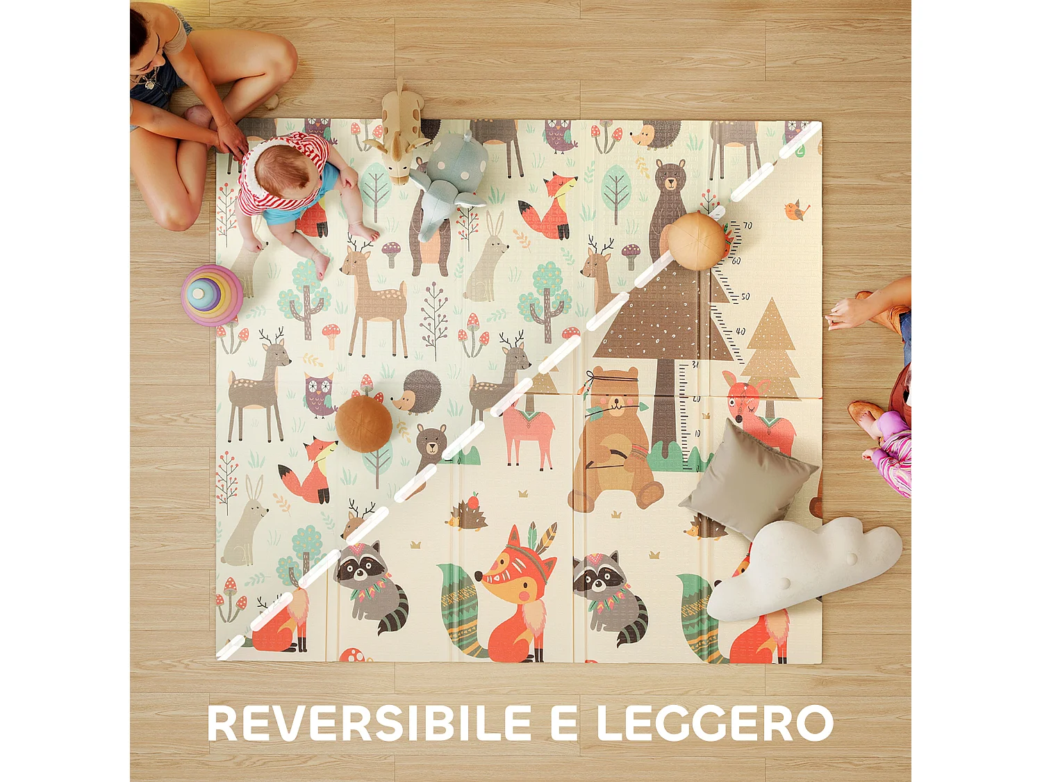 Tappeto per bambini 0-6 anni 3.45㎡ a tema foresta in xpe multicolore