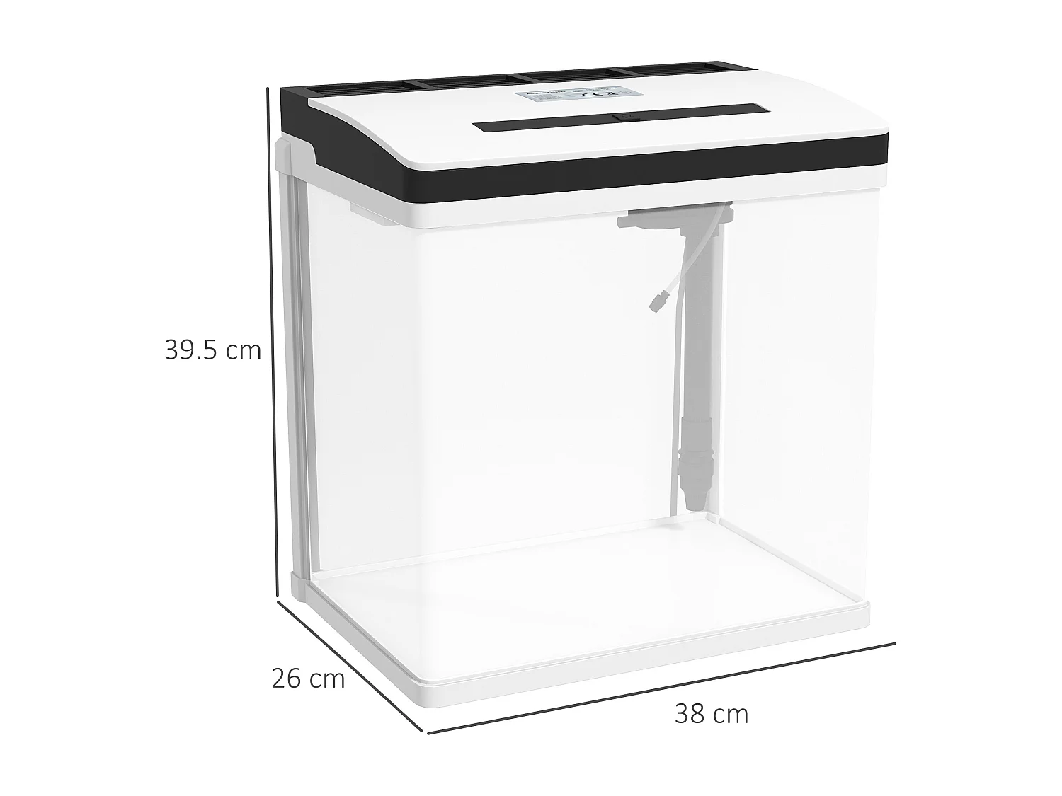 Acquario 28l a illuminazione led con pompa silenziosa in vetro e abs