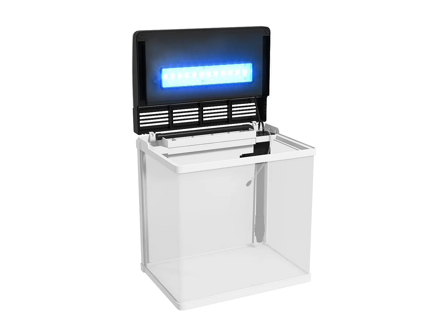 Acquario 28l a illuminazione led con pompa silenziosa in vetro e abs