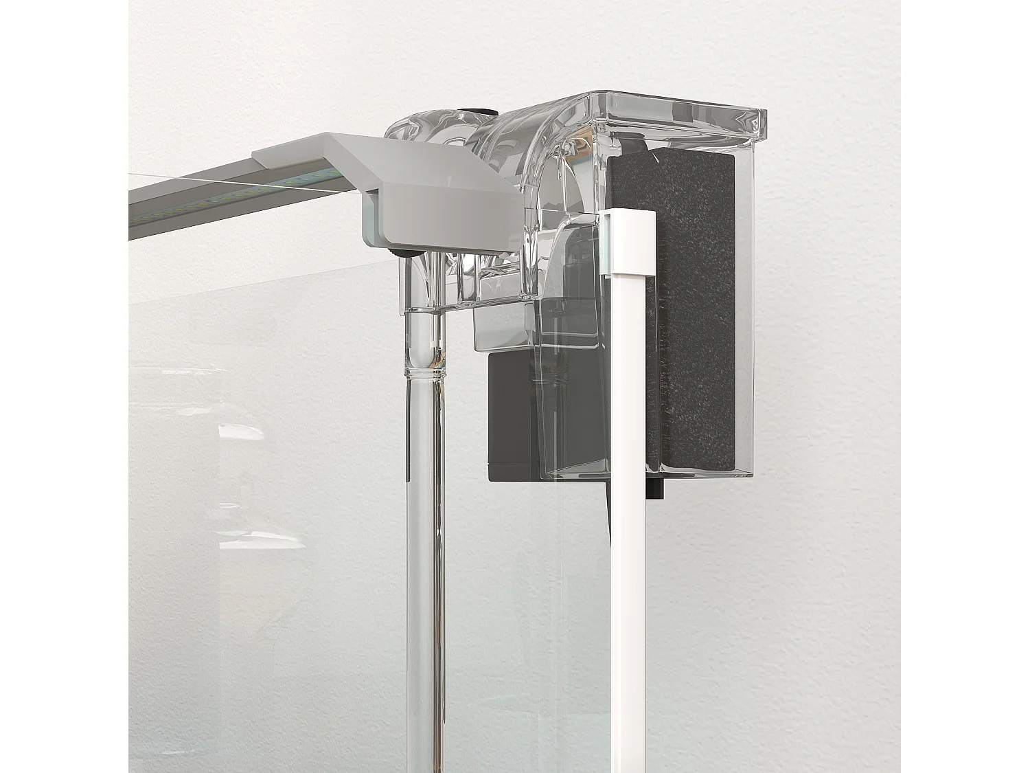 Acquario in vetro con luci led da 20l, filtro e pompa d'acqua bianco