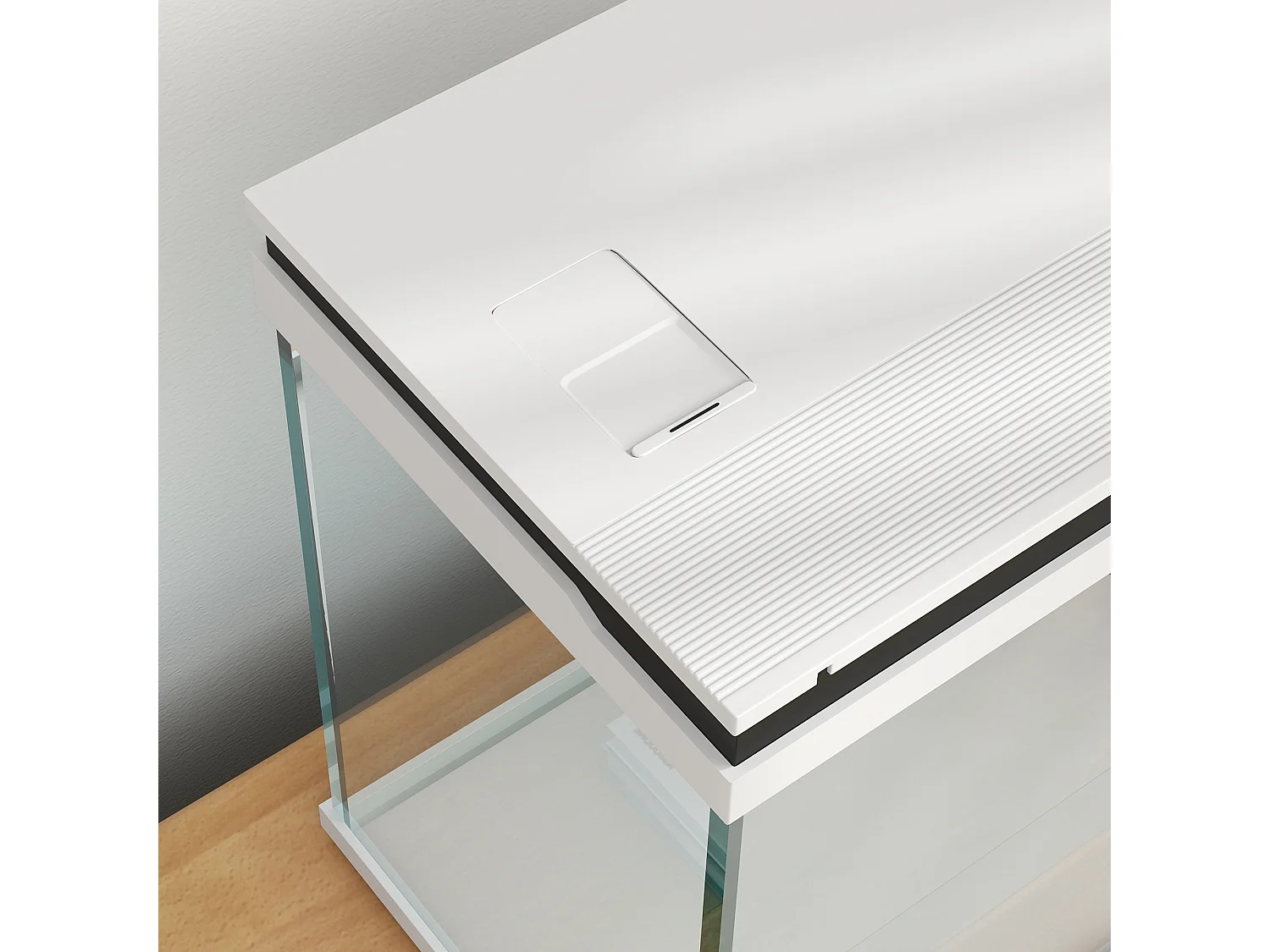 Acquario per pesci 26l con luci led e sistema di filtraggio 38x26x38 cm