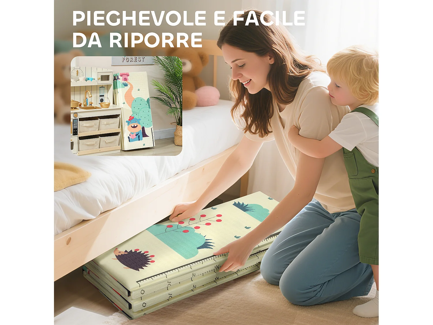 Tappeto per bambini 0-6 anni 3.45㎡ a tema animali in xpe multicolore