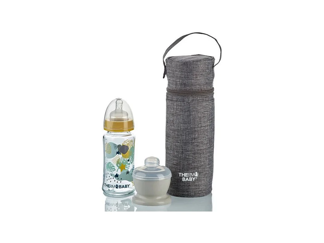 Porte biberon THERMOBABY - isotherme - gris chiné