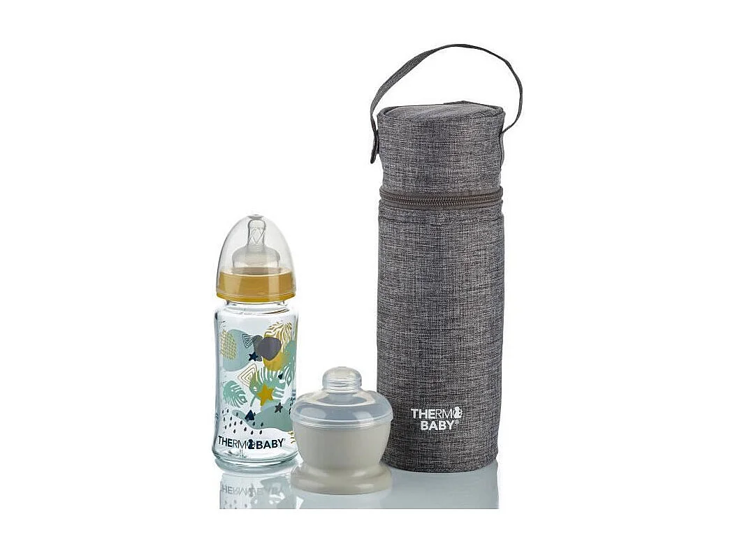 Portabiberón isotérmico Thermobaby 1L - Gris Chiné